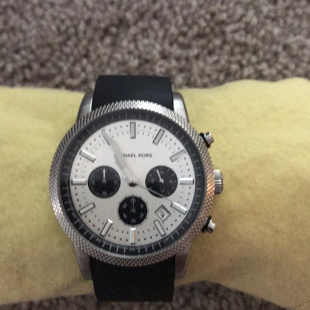 Michael Kors women’s large black silver watch